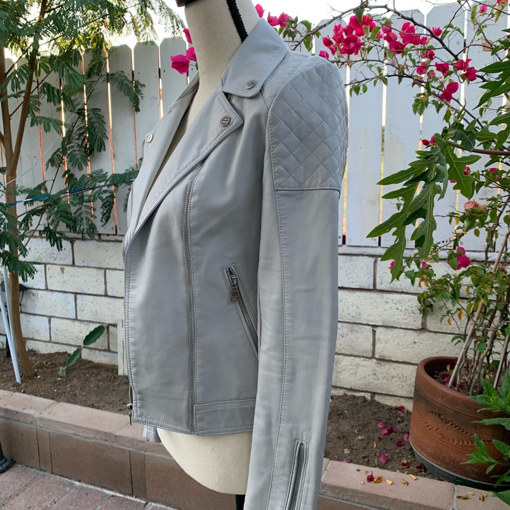 Express Light Gray Moto Jacket - Picture 3 of 8